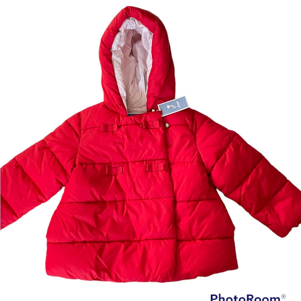 Jacadi Paris red puffer padded jacket with classic hood